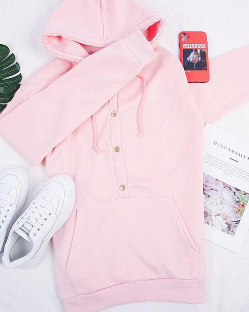 Sophie - Hoodie Chic Boutonné Capuche