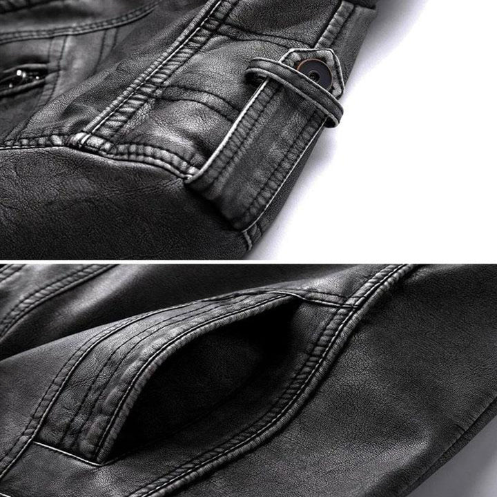 Vincent - Veste Chic Motard Cuir à Capuche