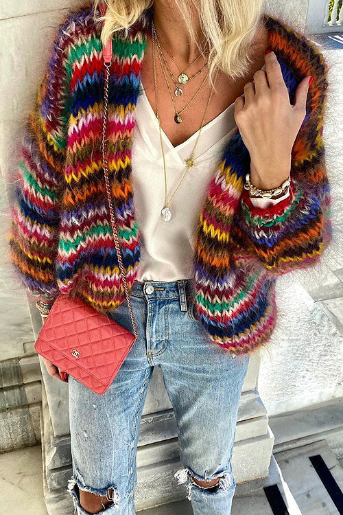 Juliette - Gilet Bohème Flatteur Grosse Maille