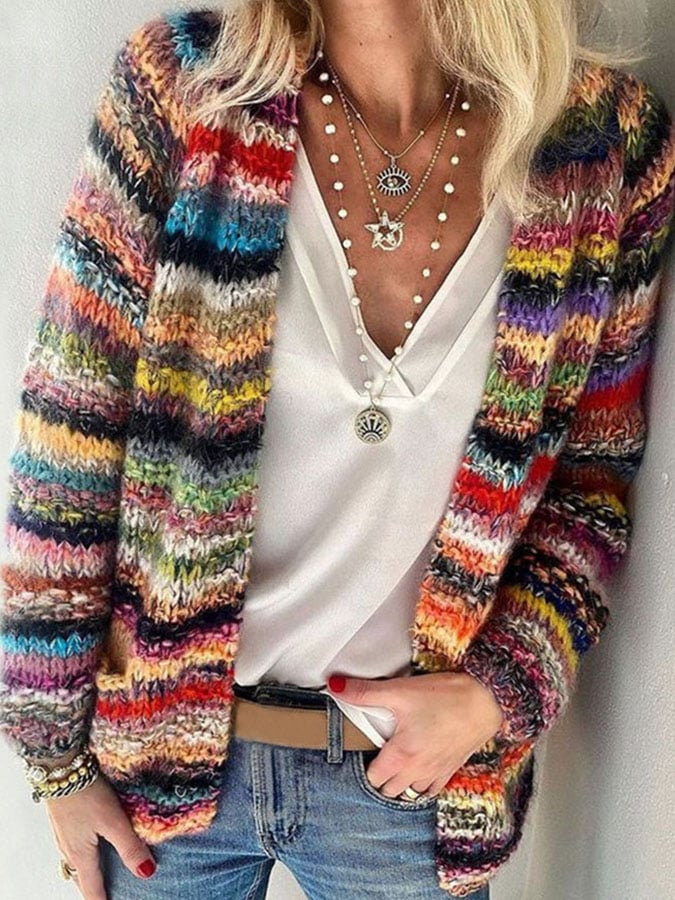 Juliette - Gilet Bohème Flatteur Grosse Maille