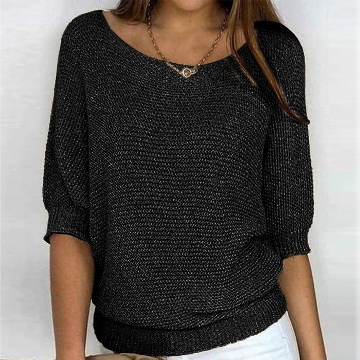 Nathalie - Pull Flatteur Maille Fine Col Bateau