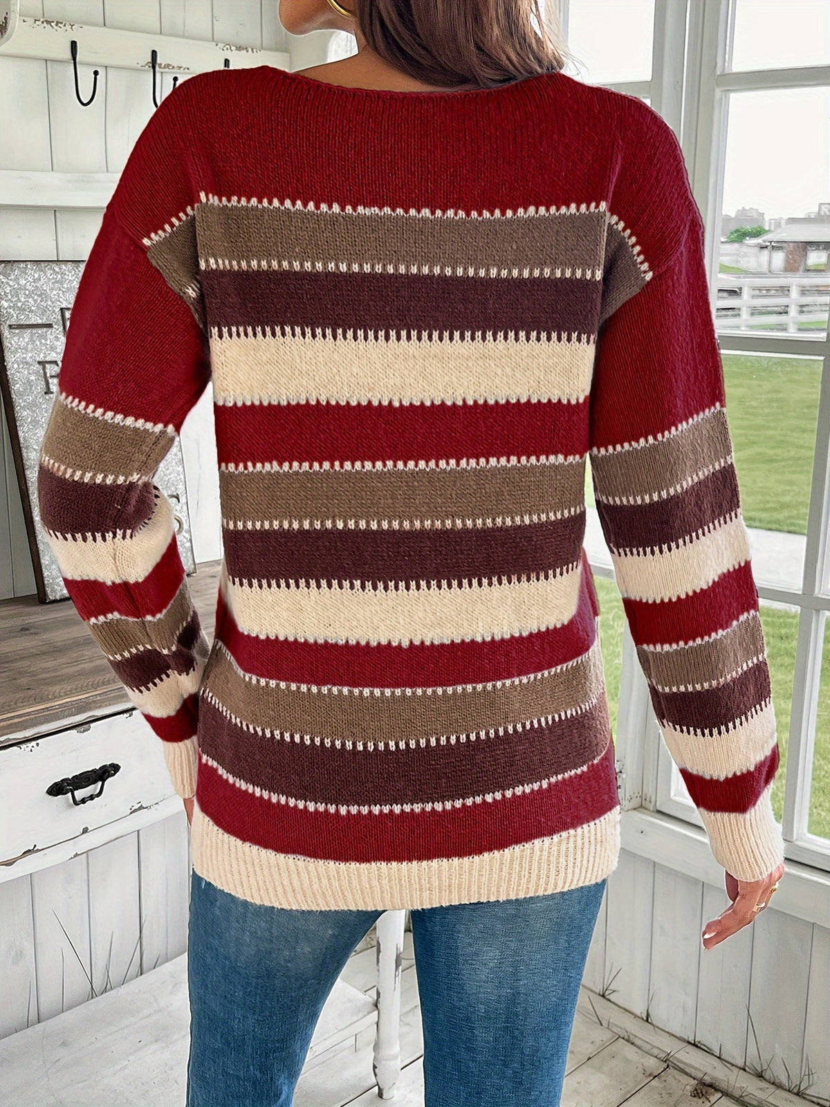 Isabelle - Pull Chic Bohème Rayé