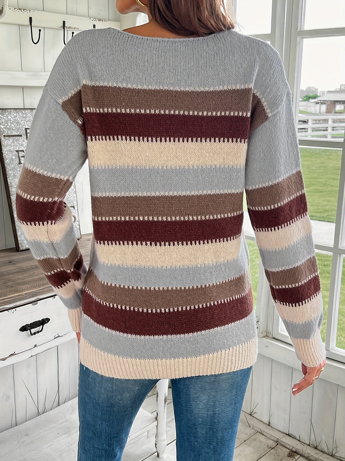 Isabelle - Pull Chic Bohème Rayé