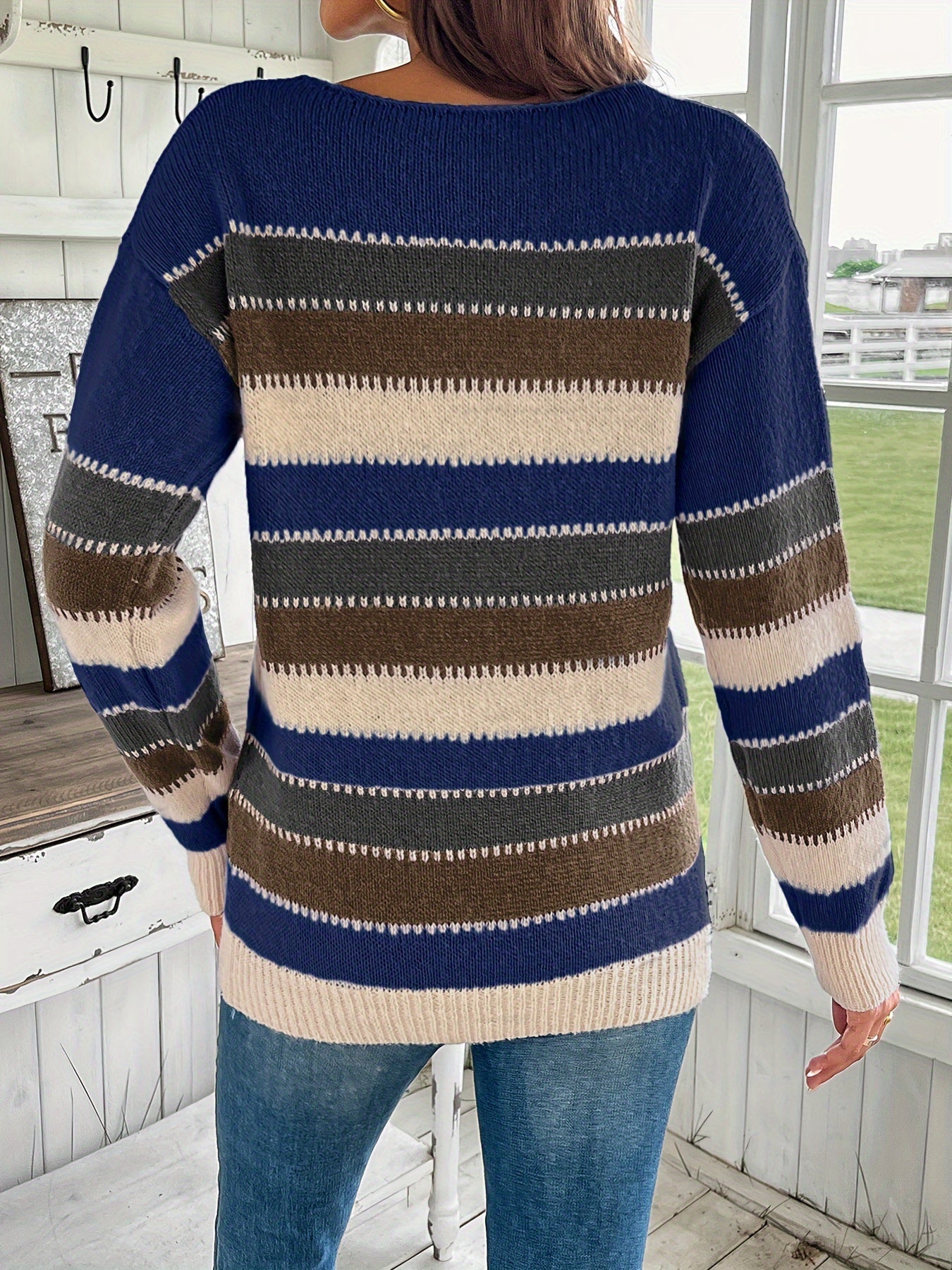 Isabelle - Pull Chic Bohème Rayé