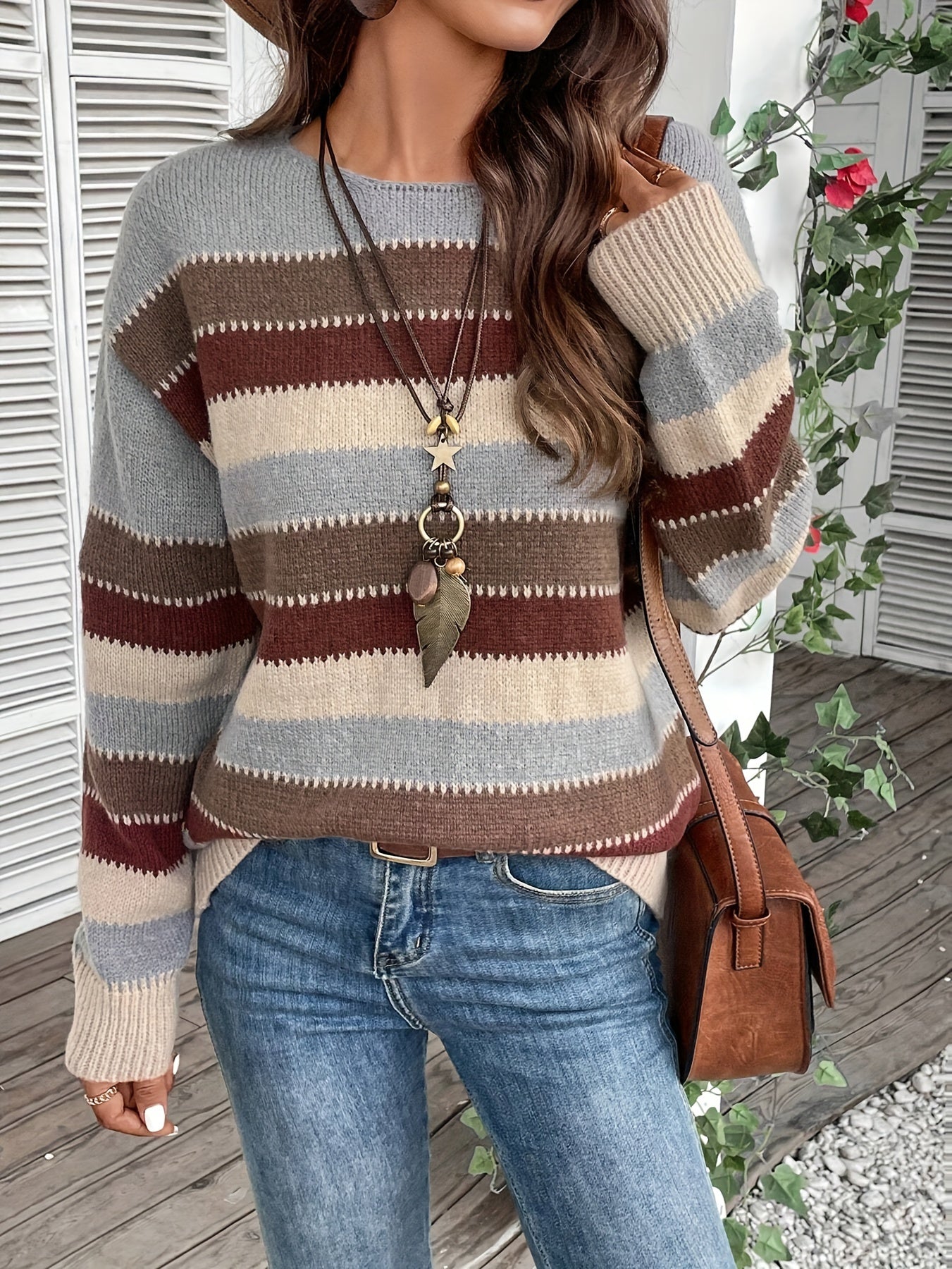 Isabelle - Pull Chic Bohème Rayé