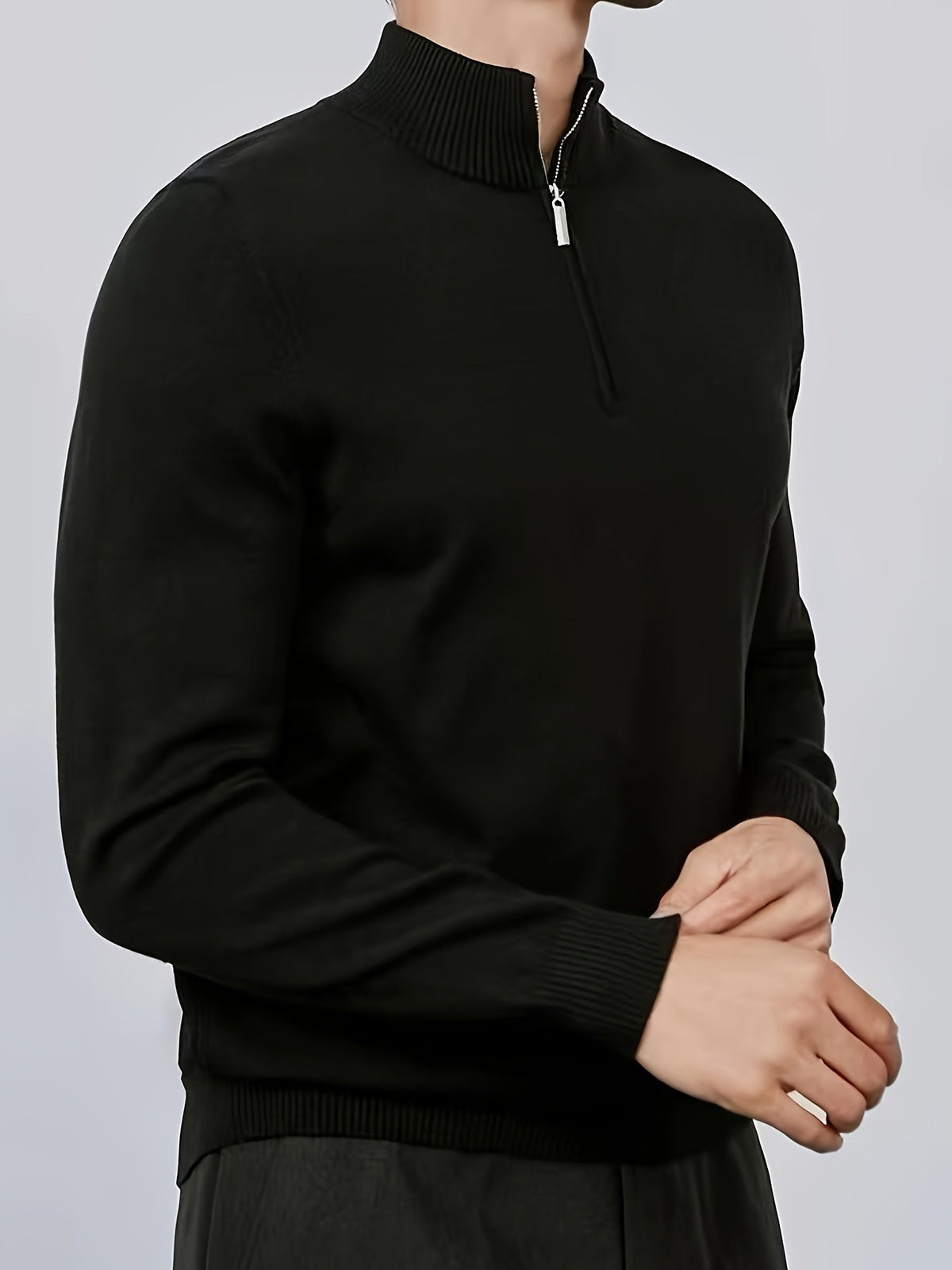 Thierry - Pull Élégant Col Montant Zippé
