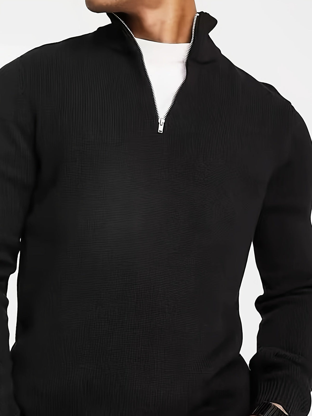 Thierry - Pull Élégant Col Montant Zippé