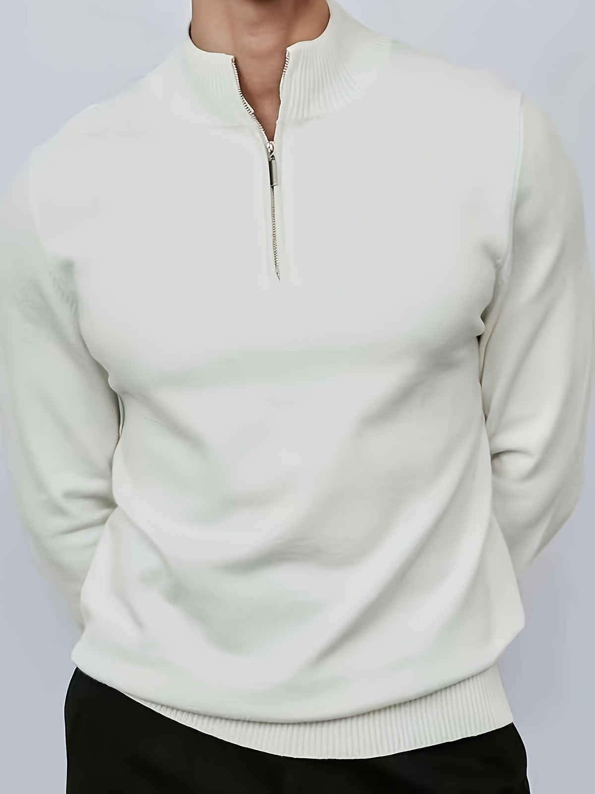 Thierry - Pull Élégant Col Montant Zippé