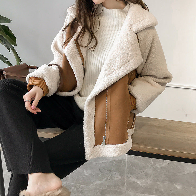 Céline | Veste Chic Daim Doublée Sherpa