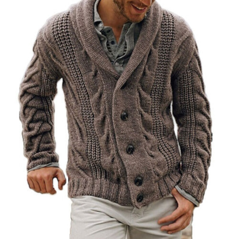 Laurent - Cardigan Classique Torsadé Col Châle