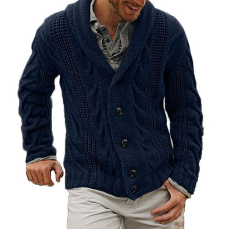 Laurent - Cardigan Classique Torsadé Col Châle