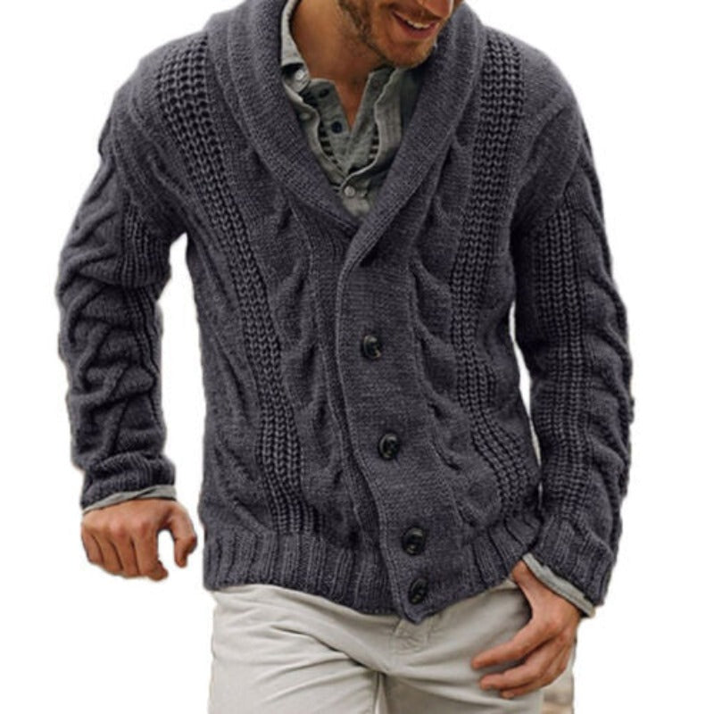 Laurent - Cardigan Classique Torsadé Col Châle