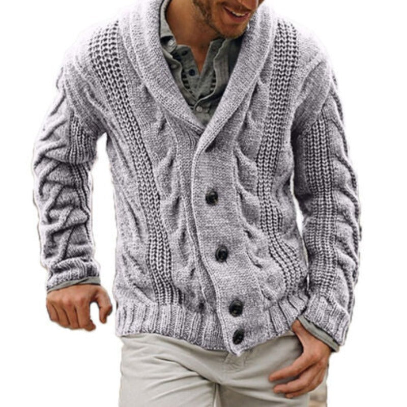 Laurent - Cardigan Classique Torsadé Col Châle