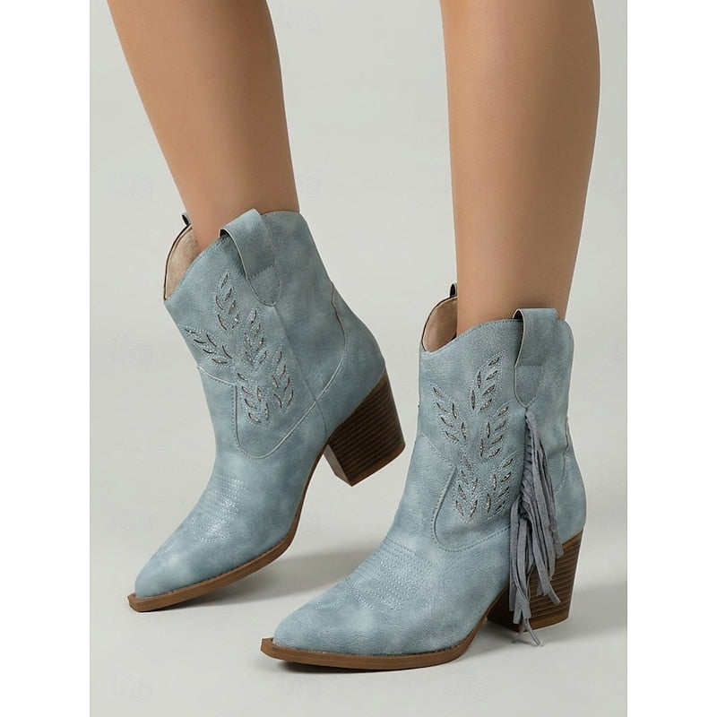 Chloé - Bottines Cowboy Chic Daim Franges