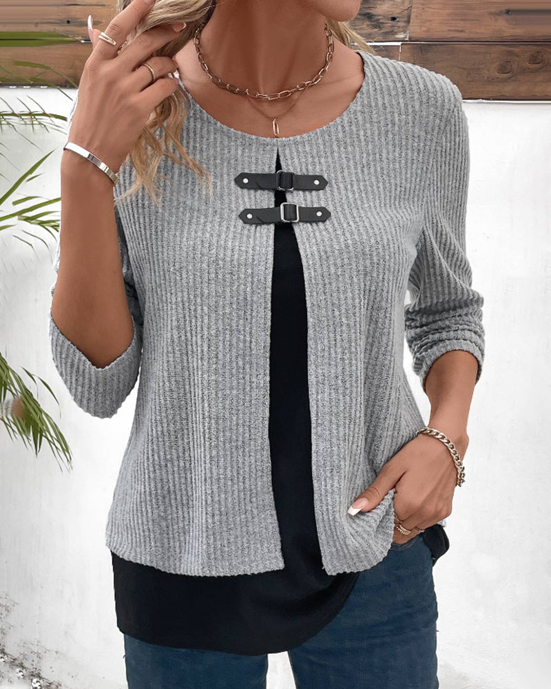 Delphine - Pull Chic Maille Col Rond