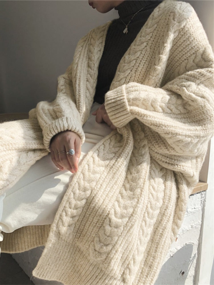 Manon - Gilet Élégant Long Torsadé