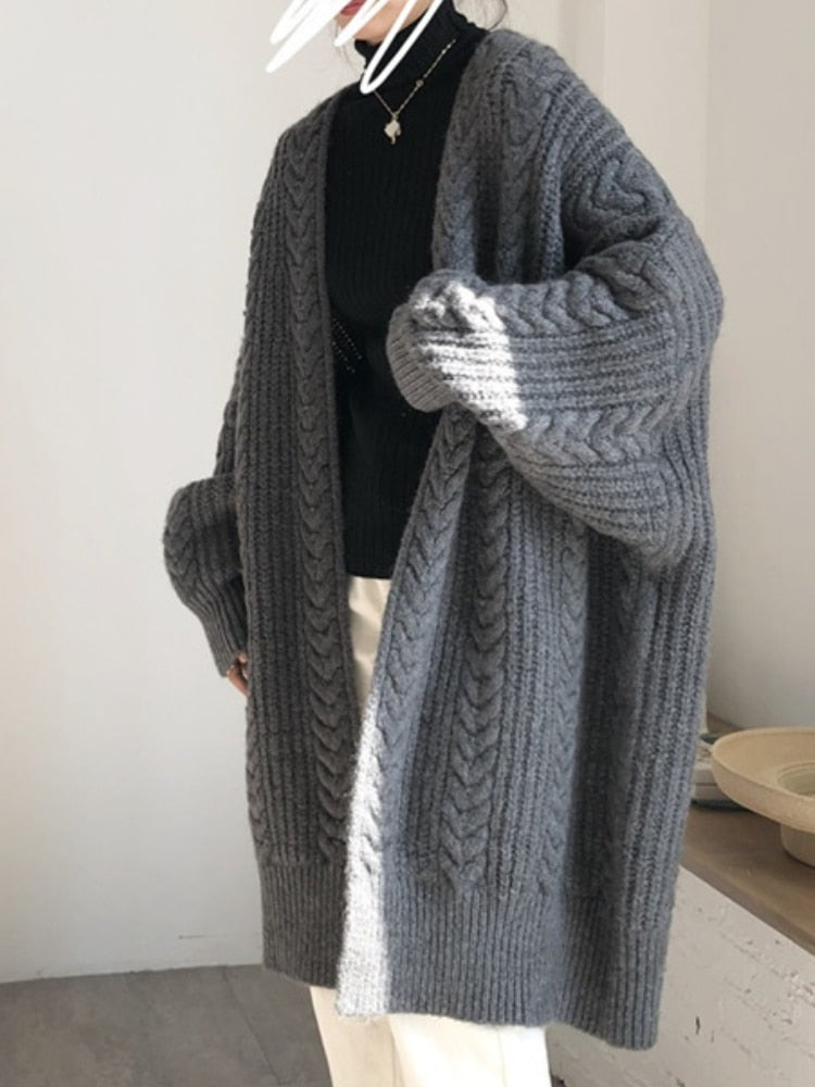 Manon - Gilet Élégant Long Torsadé