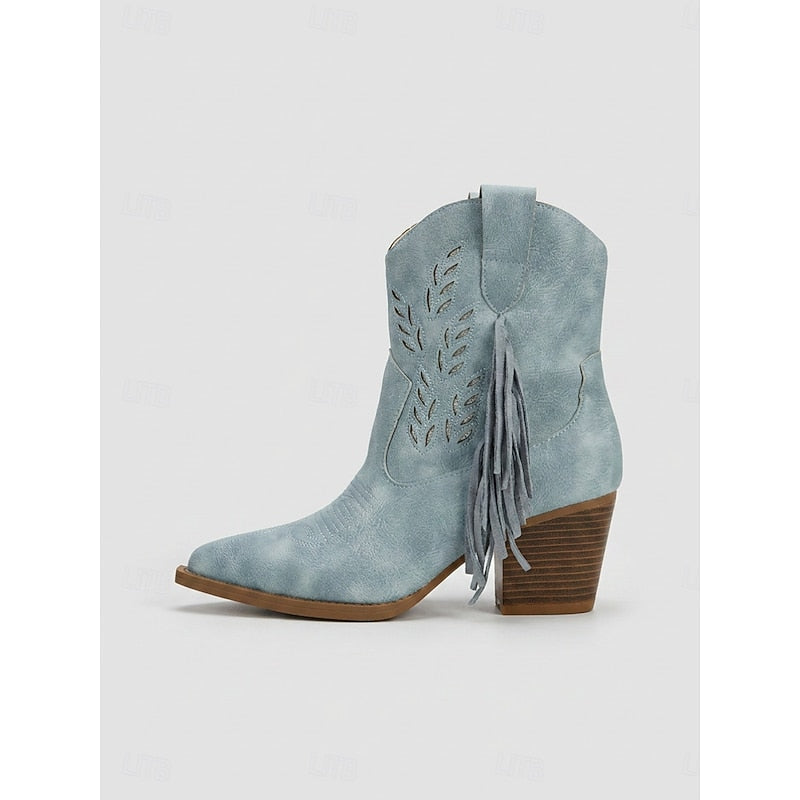 Chloé - Bottines Cowboy Chic Daim Franges