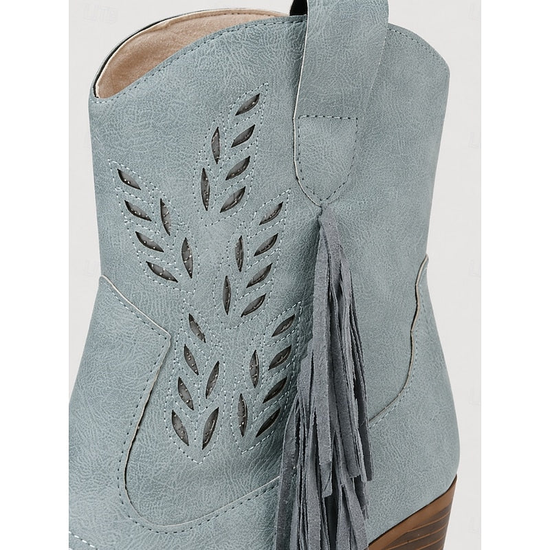 Chloé - Bottines Cowboy Chic Daim Franges