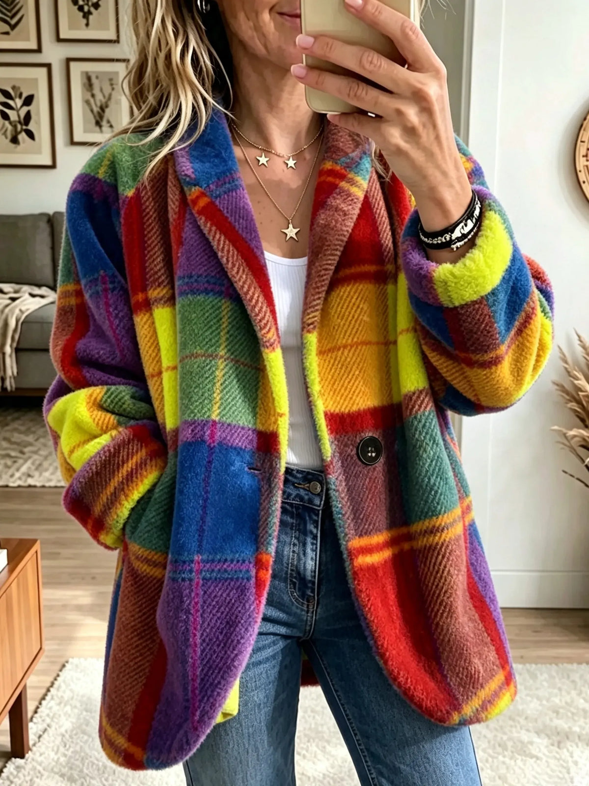 Pascale | Manteau Chic Oversize Carreaux