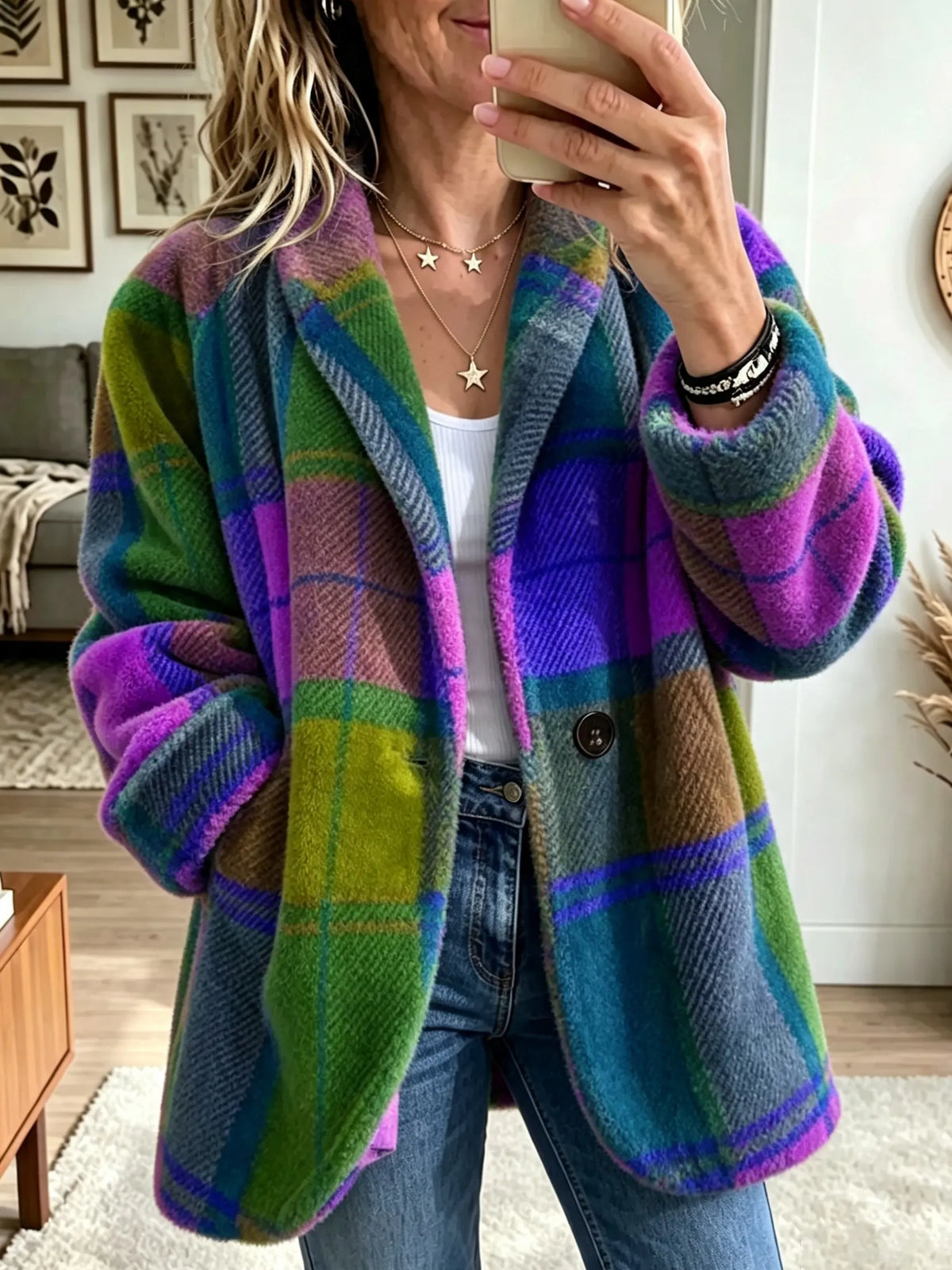 Pascale | Manteau Chic Oversize Carreaux