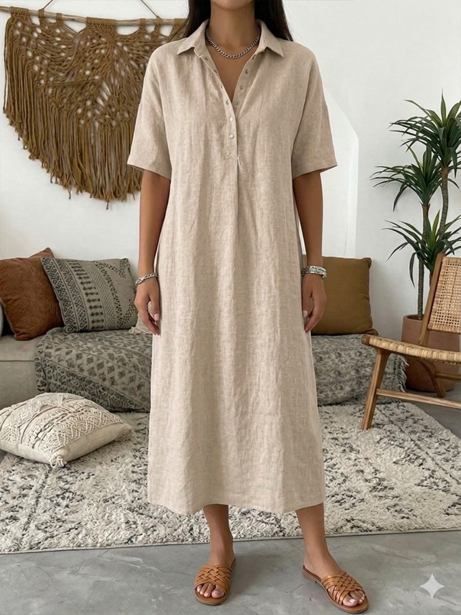 Chloé - Robe Chemise Lin Longue