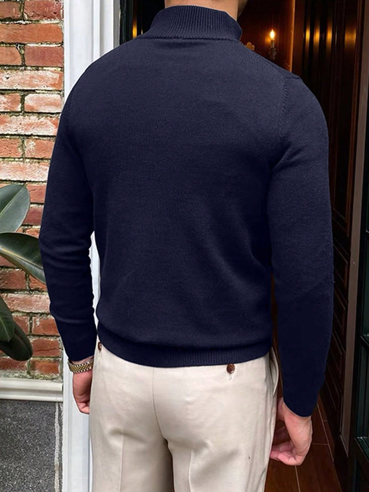 Christophe - Pull Élégant Zippé Col Montant