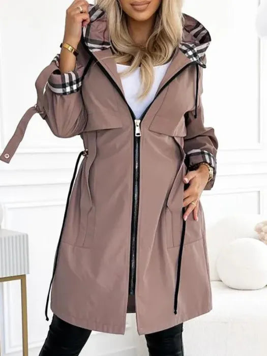 Marguerite | Imperméable Chic Long à Capuche
