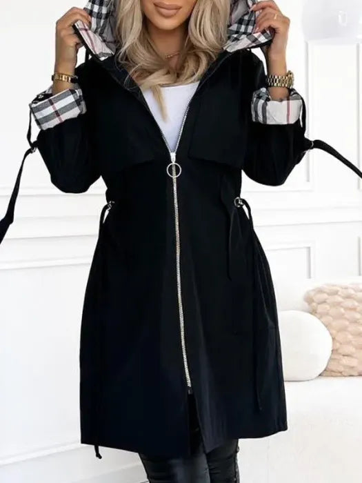 Marguerite | Imperméable Chic Long à Capuche