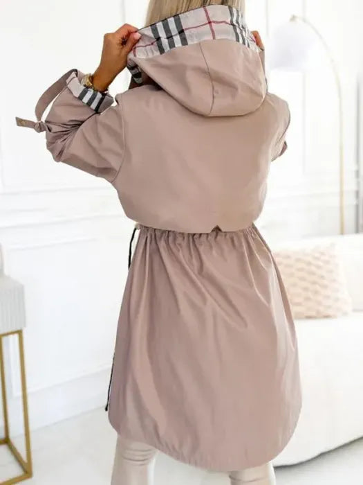 Marguerite | Imperméable Chic Long à Capuche