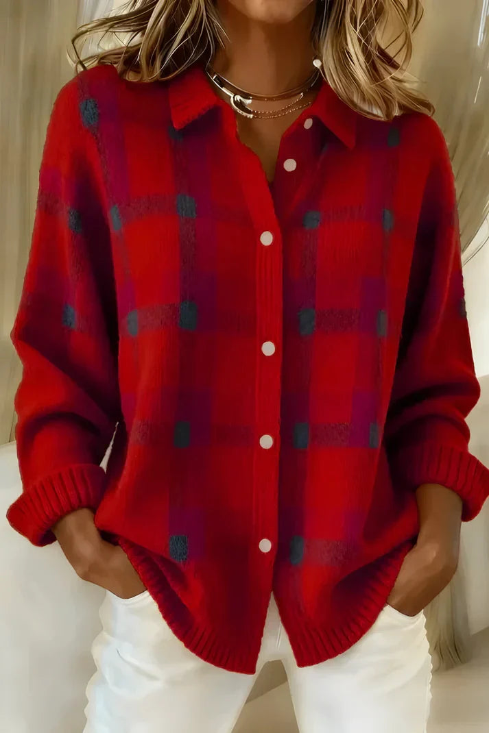 Christine - Cardigan Élégant Oversize Imprimé
