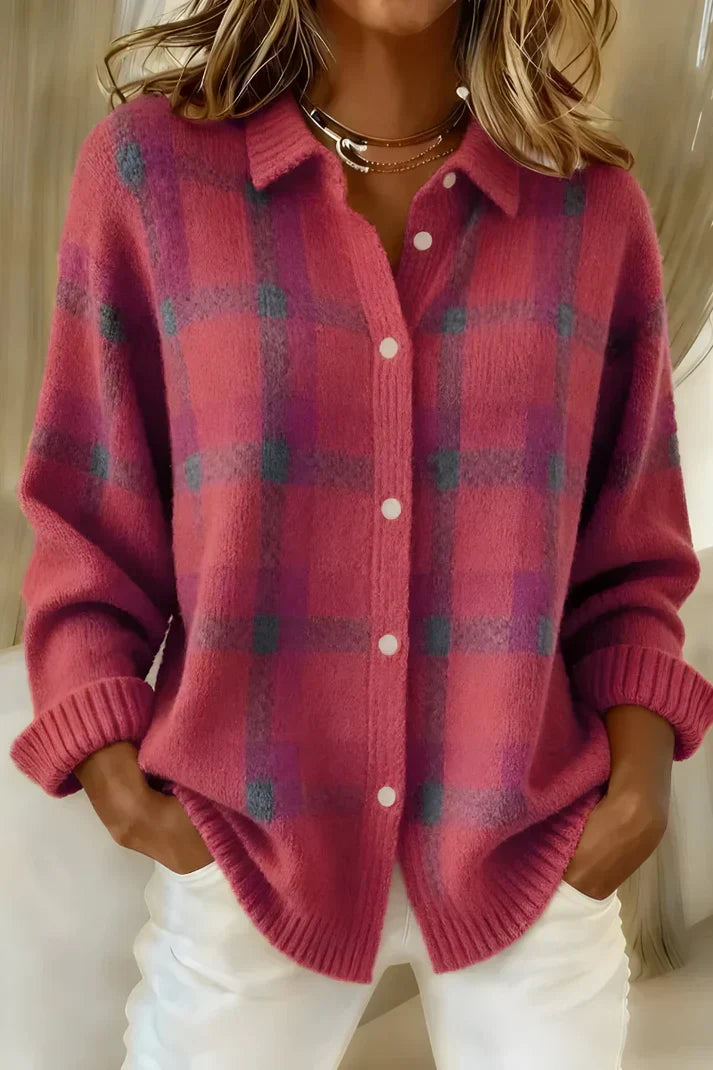 Christine - Cardigan Élégant Oversize Imprimé