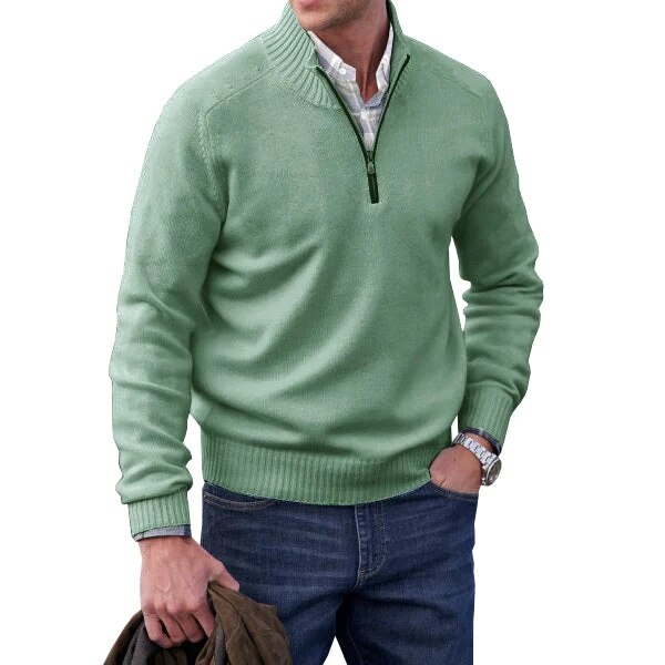 Marc - Pull Élégant Col Montant Demi-Zippé