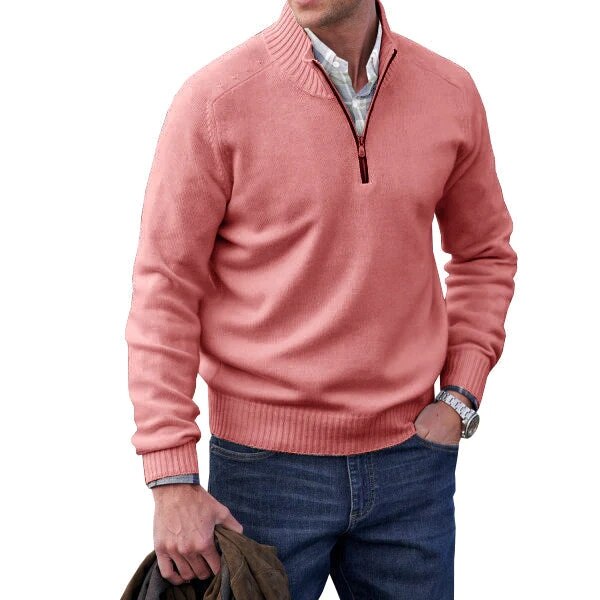 Marc - Pull Élégant Col Montant Demi-Zippé
