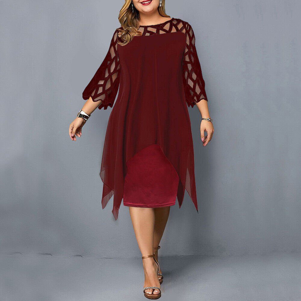 Sophie - Robe Mi-Longue Femme Élégante Grande Taille