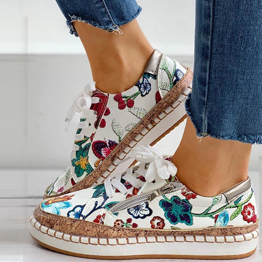 Ophélie - Chaussures De Sport Orthopédiques - Motif Floral, Femme