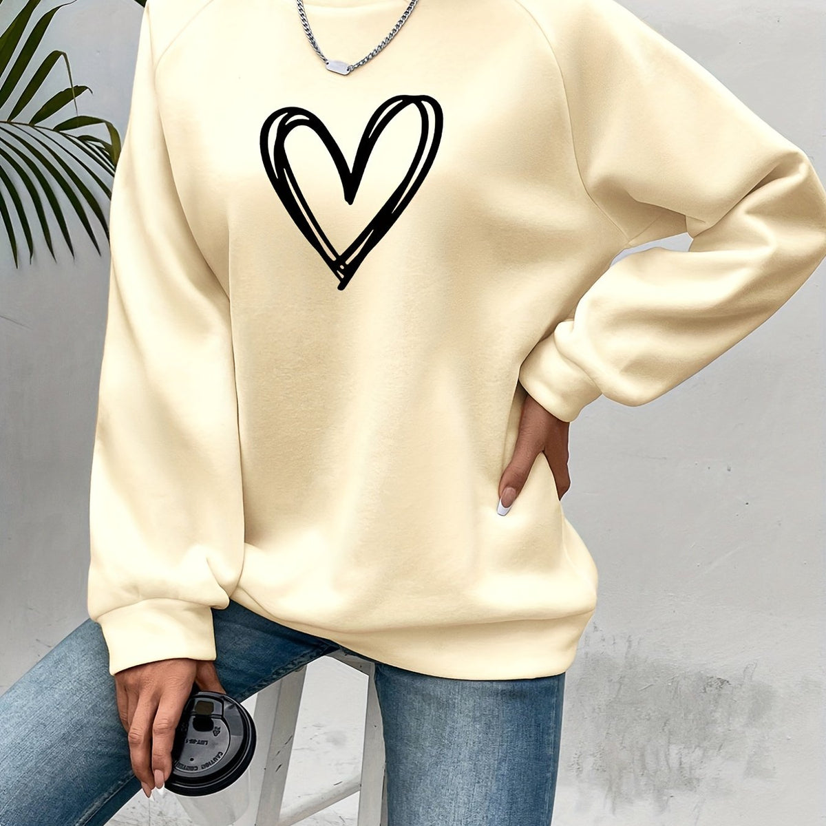 Charlotte - Sweat Chic Imprimé Cœur