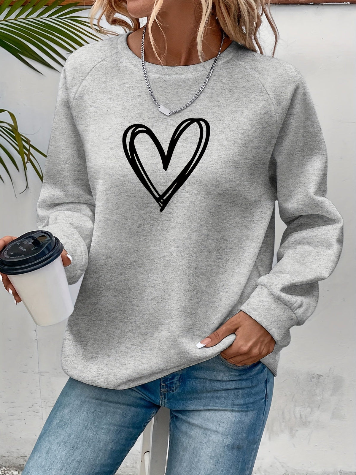Charlotte - Sweat Chic Imprimé Cœur