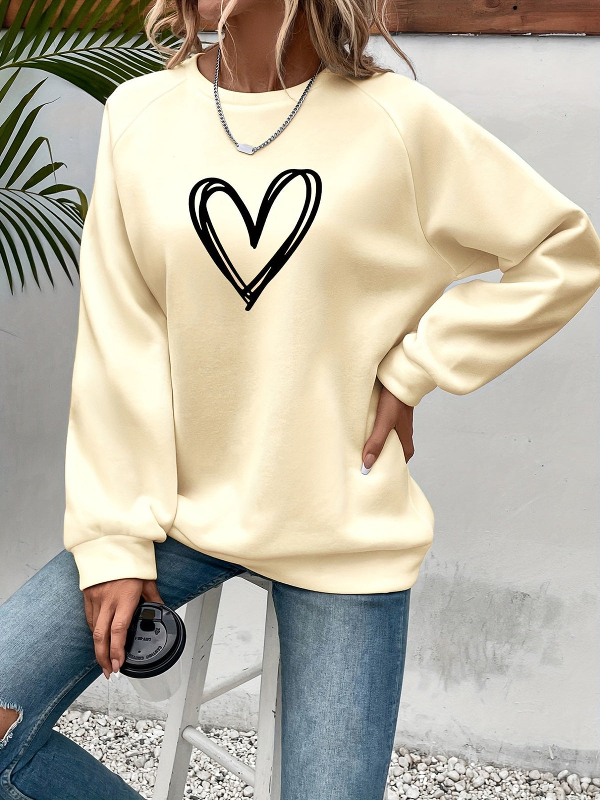 Charlotte - Sweat Chic Imprimé Cœur