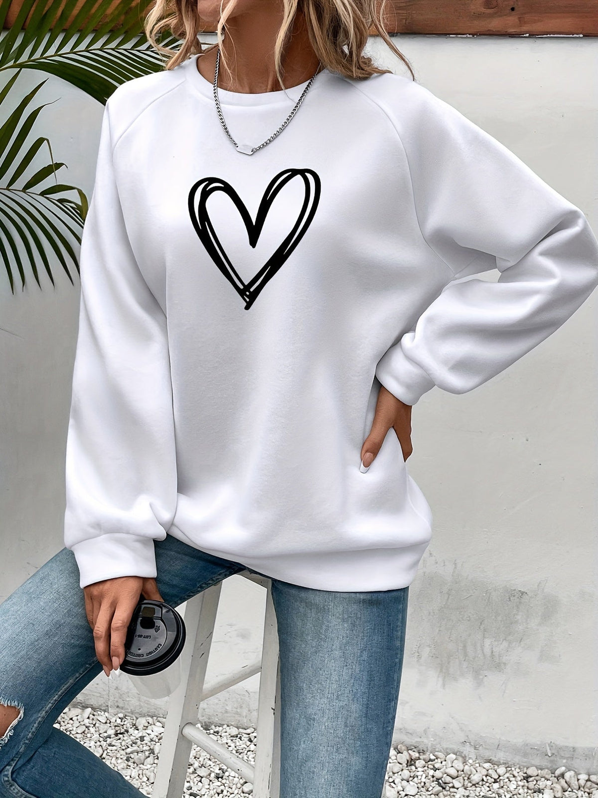 Charlotte - Sweat Chic Imprimé Cœur