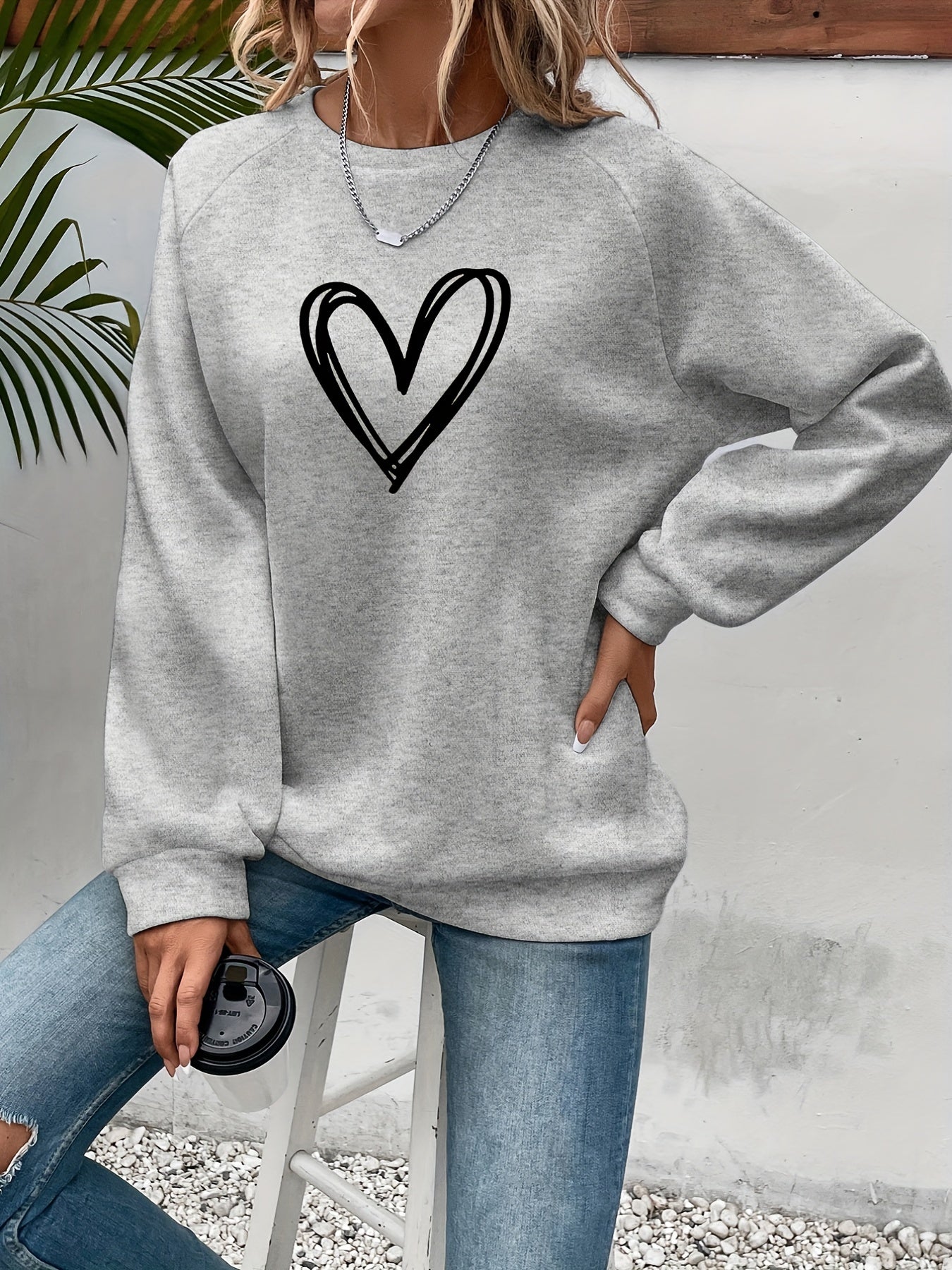 Charlotte - Sweat Chic Imprimé Cœur