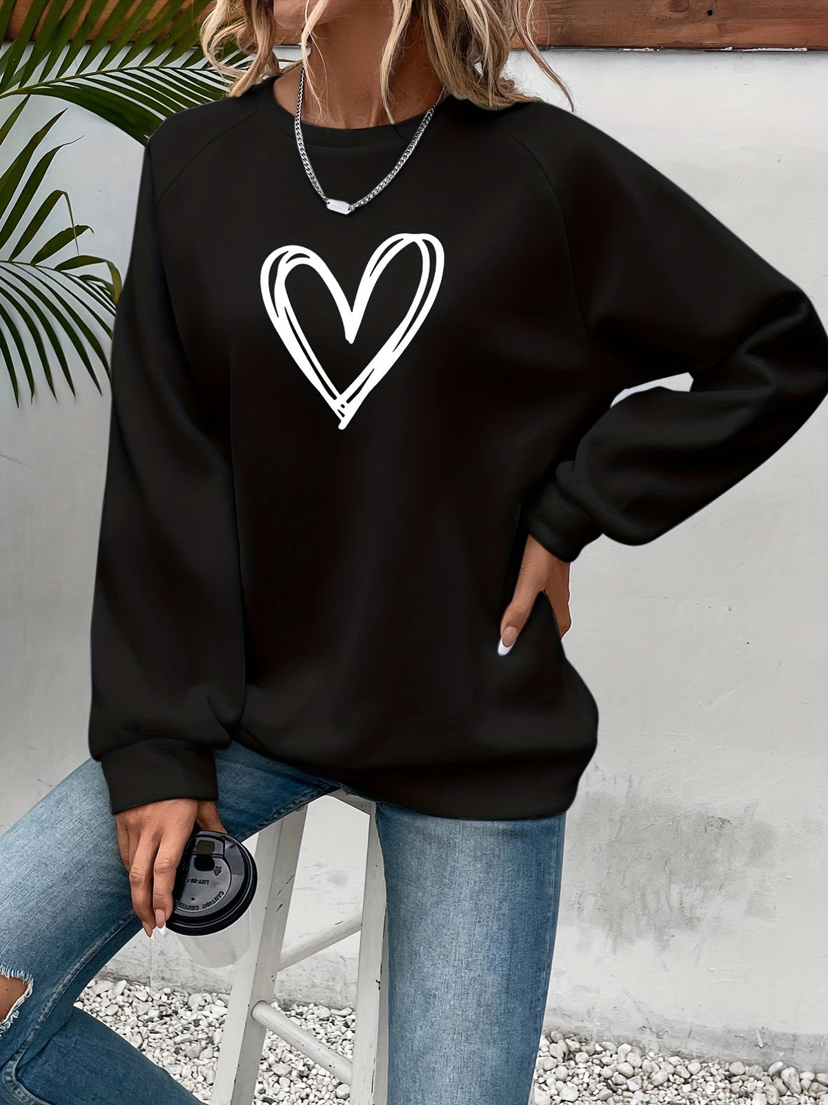 Charlotte - Sweat Chic Imprimé Cœur