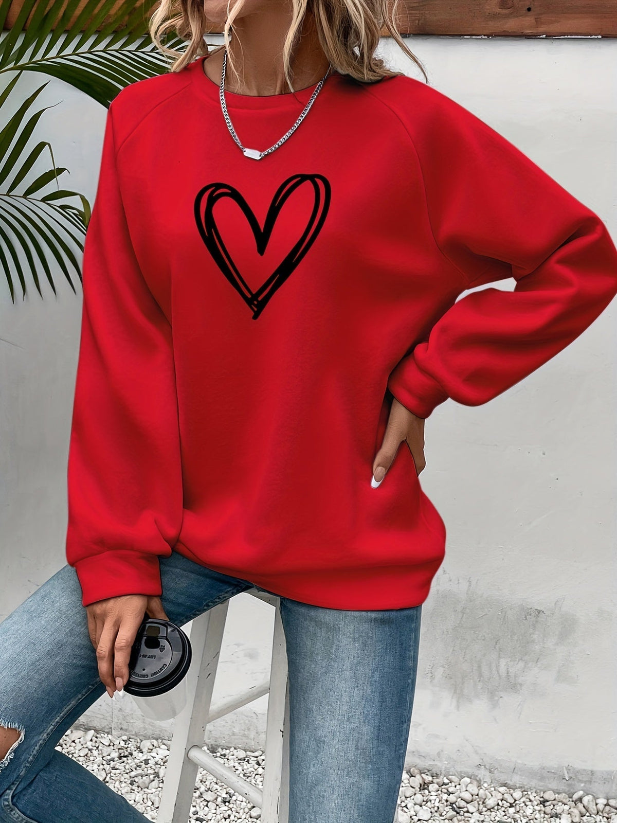 Charlotte - Sweat Chic Imprimé Cœur
