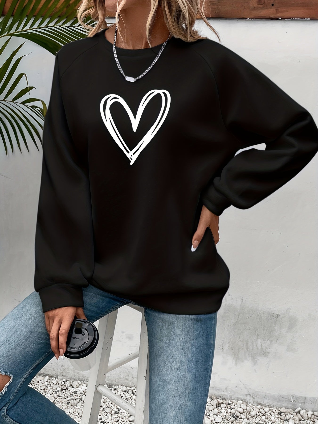 Charlotte - Sweat Chic Imprimé Cœur