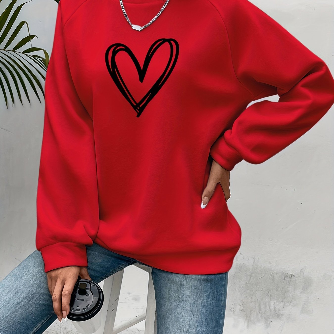 Charlotte - Sweat Chic Imprimé Cœur