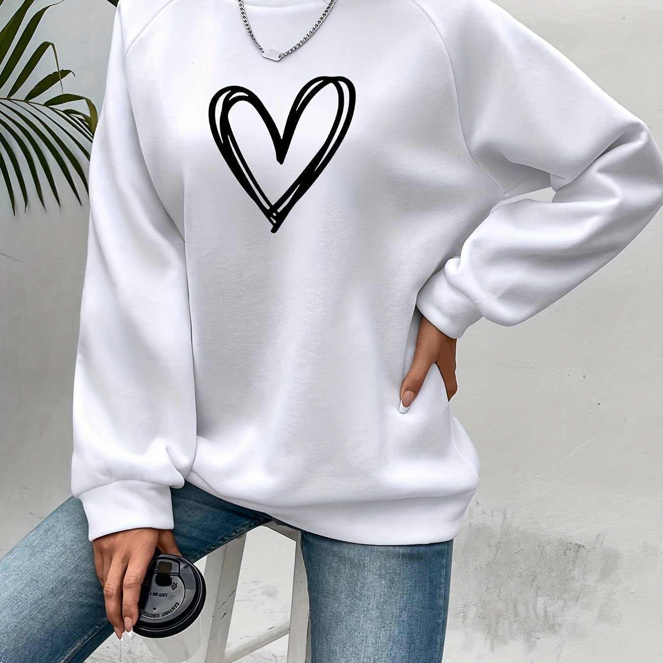 Charlotte - Sweat Chic Imprimé Cœur
