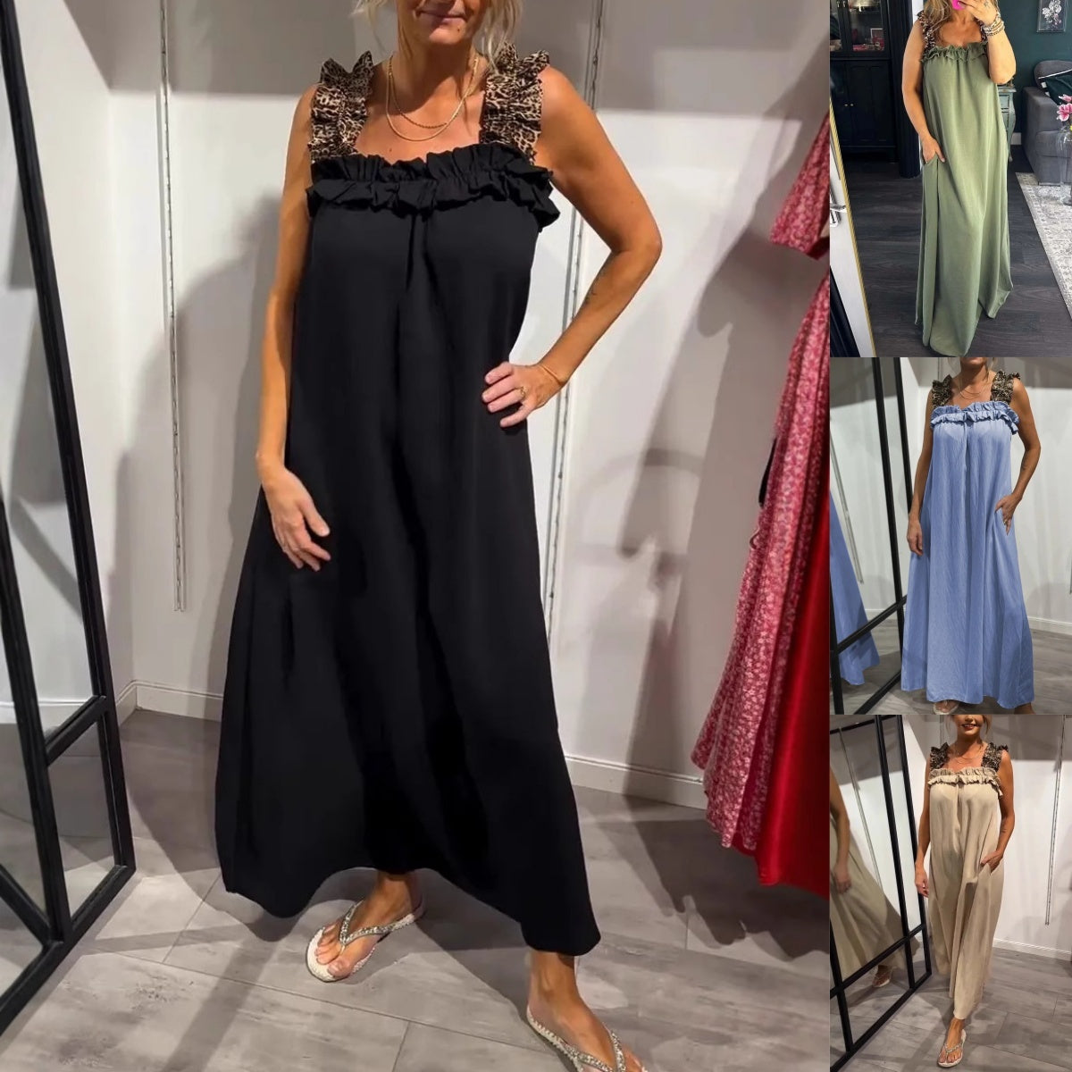 Marlène - Robe Longue Sans Manches à Poches