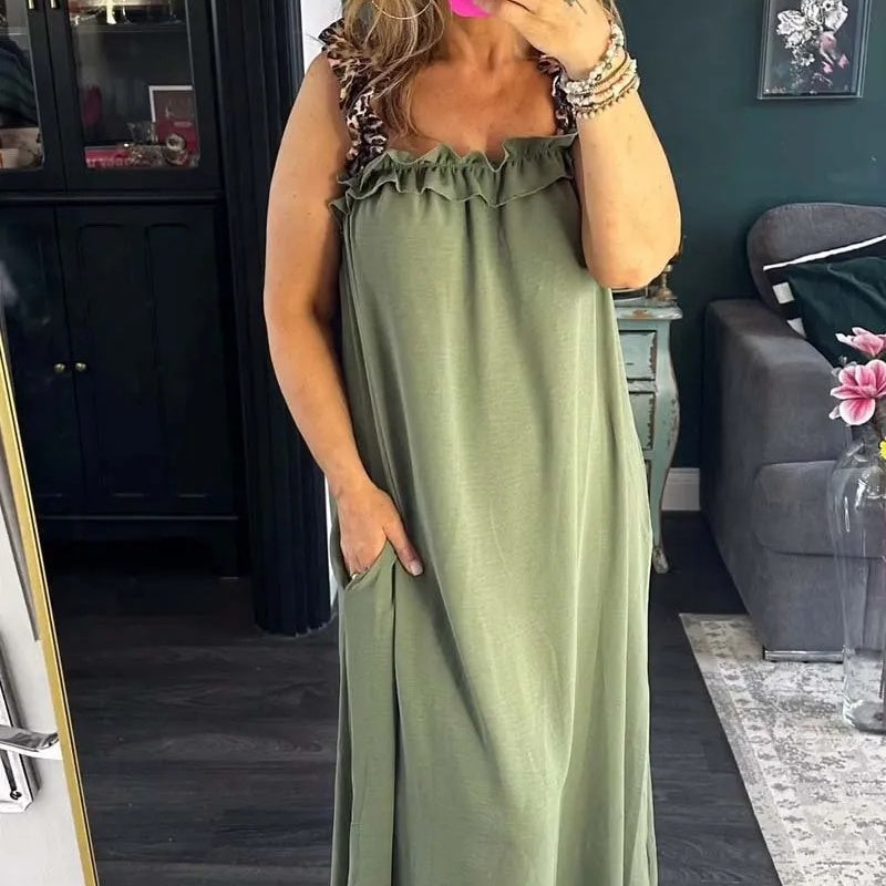 Marlène - Robe Longue Sans Manches à Poches