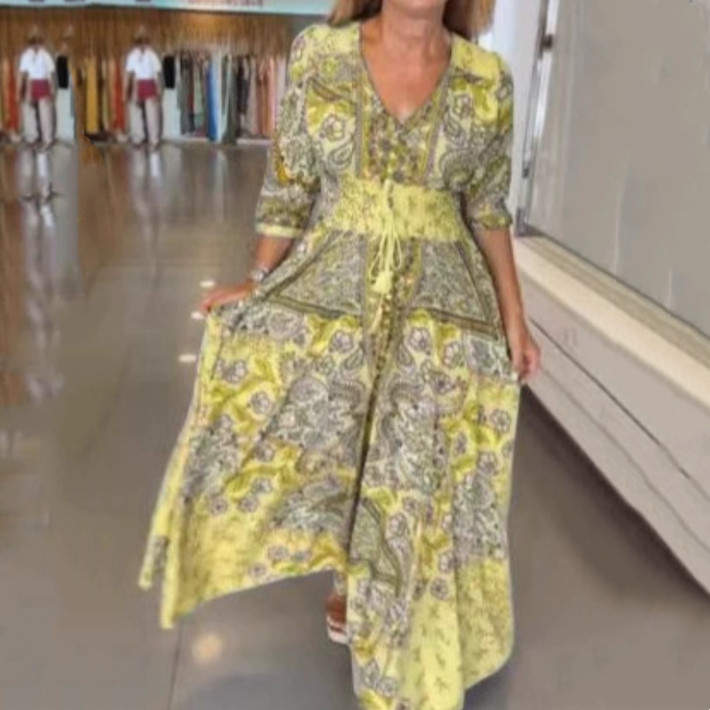 Robe Longue Femme Bohème Fleurie - Diane