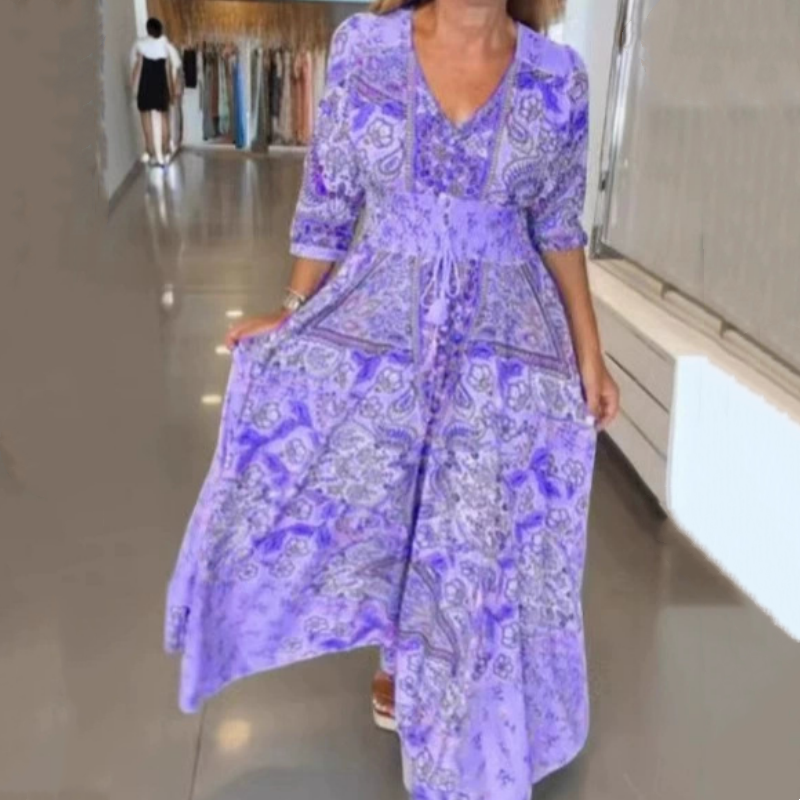 Robe Longue Femme Bohème Fleurie - Diane